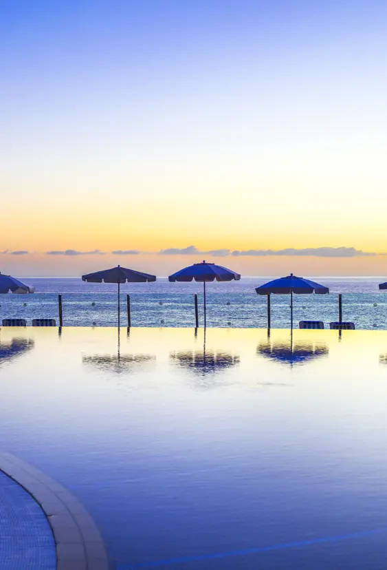 Spain Tenerife Costa Adeje Hotel Bahia Principe Costa Adeje Pool Ocean Night Copy