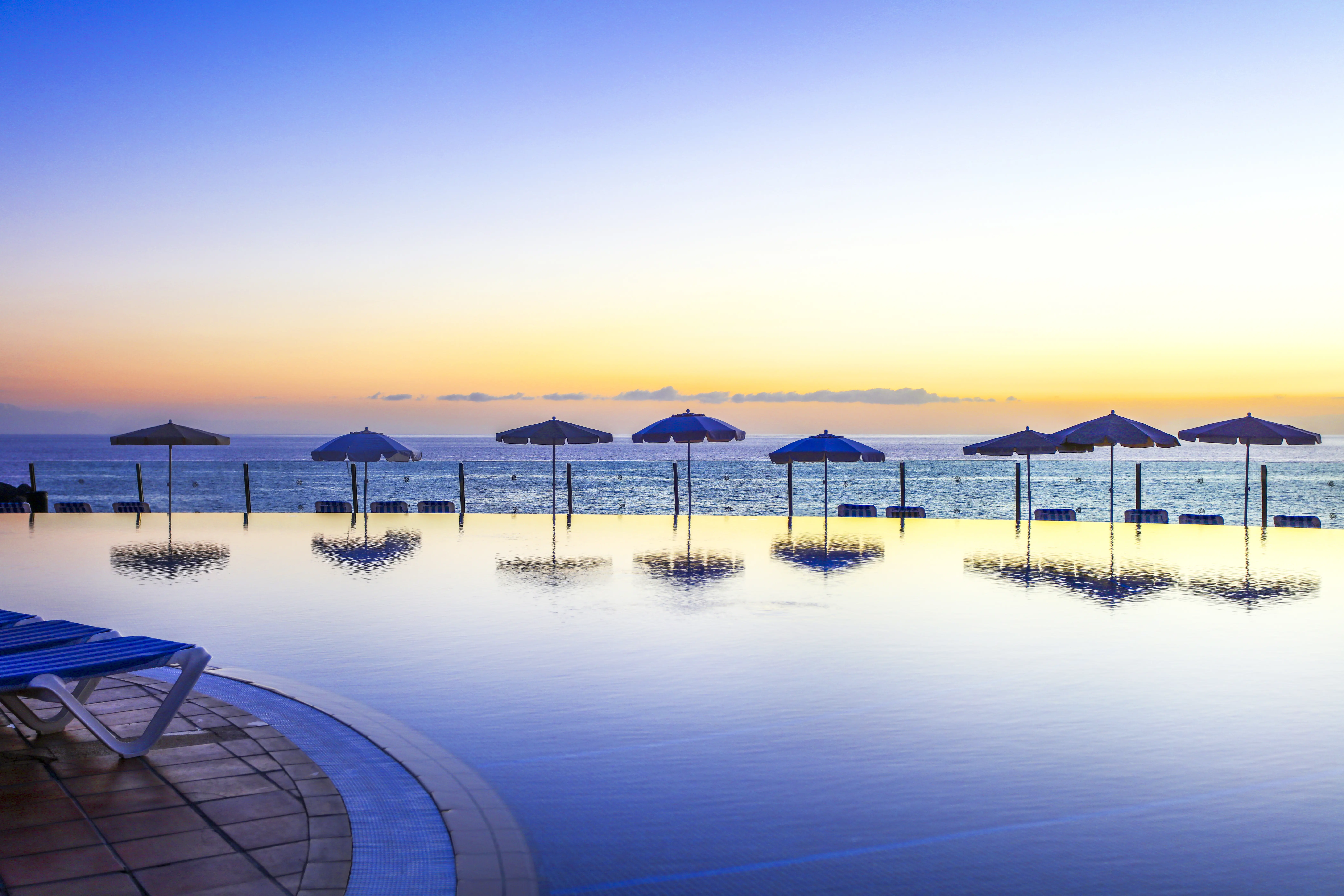 Spain Tenerife Costa Adeje Hotel Bahia Principe Costa Adeje Pool Ocean Night Copy