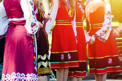 Var Girls In Traditional Bulgarian Costumes 1093679381