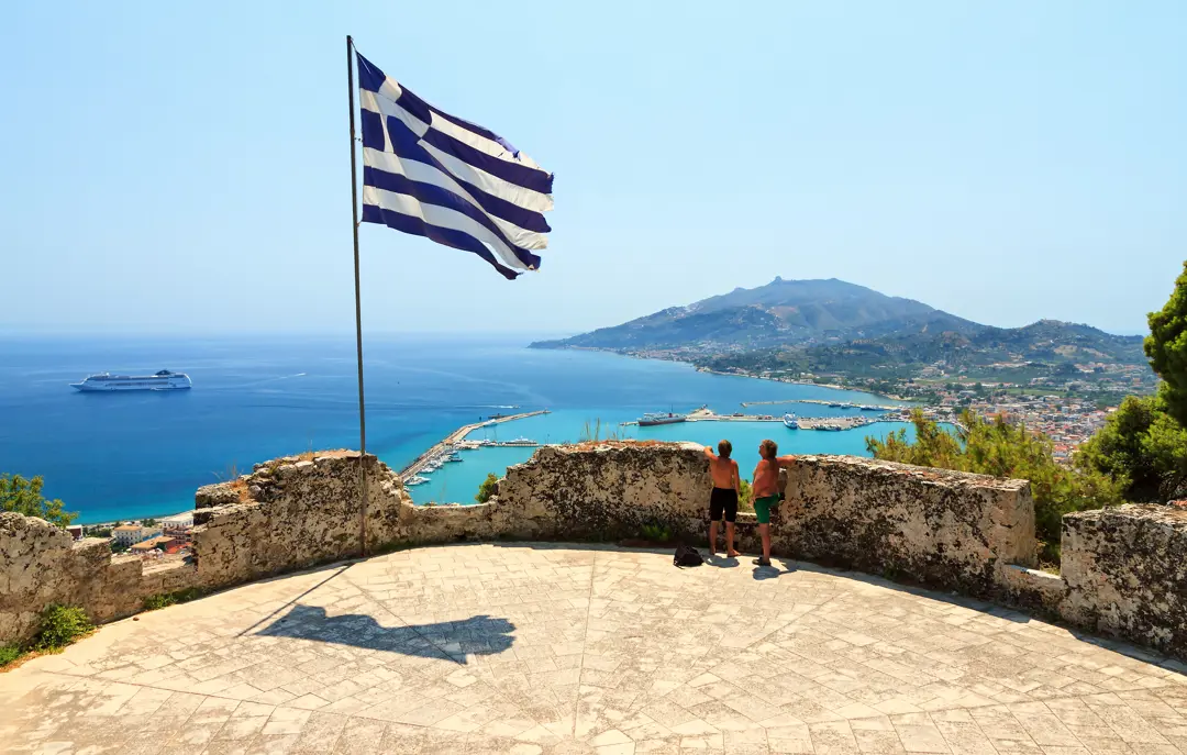 ZTH Beautiful Panorama Looking Over The City And Harbor Of Zakynthos 172944122
