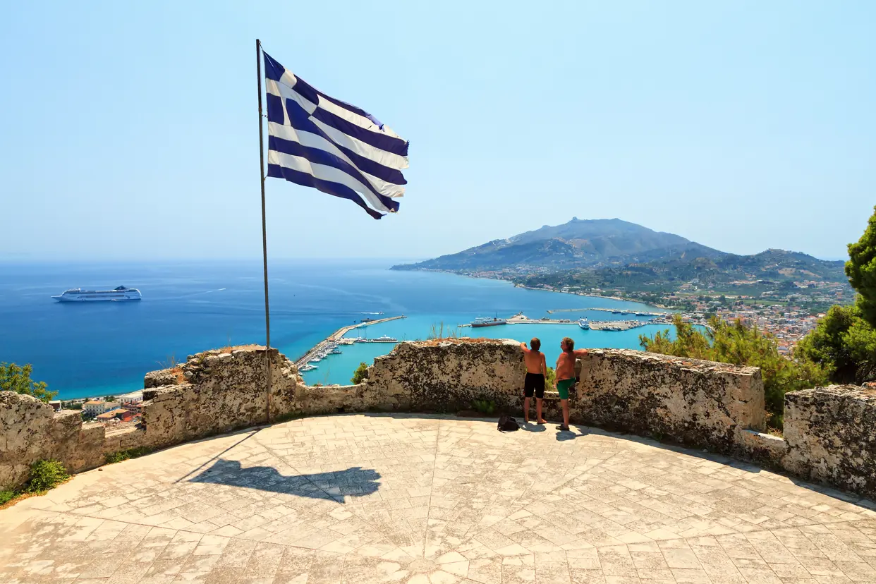 ZTH Beautiful Panorama Looking Over The City And Harbor Of Zakynthos 172944122