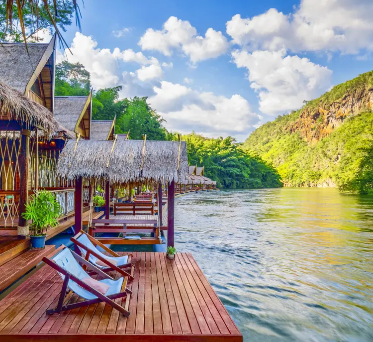 Thai Riverkwai The Floathouseriverkwai Riverside 1