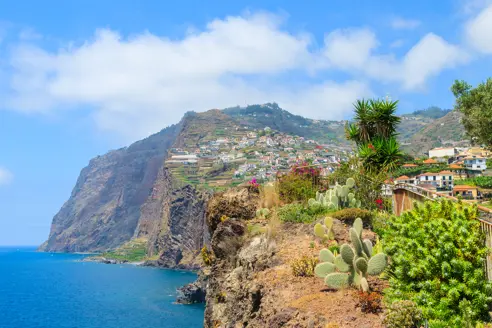 FNC Coastal Promenade And Cabo Girao Cliff Ocean View, Camara De Lobos Town Near Funchal, Madeira Island, Portugal Shutterstock 181684505