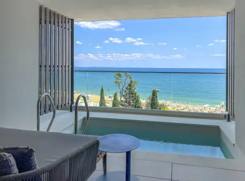 Dobbeltværelse Deluxe med balkon/terrasse og havudsigt - swim up